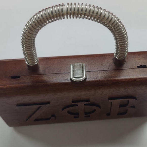 Zeta Phi Beta Sorority wood  wood handbag - Picture 3 of 6